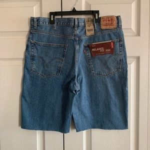 Levis 550 Men’s  Jean Shorts Blue Denim Relaxed Fit Raw Hem